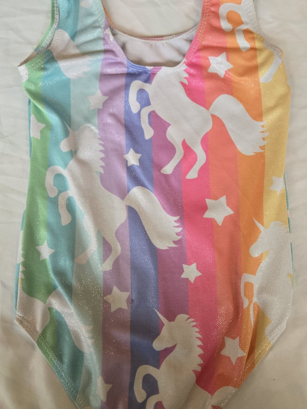 Source Unknown Rainbow Stripe Unicorn Kids One-Piece Swimsuit